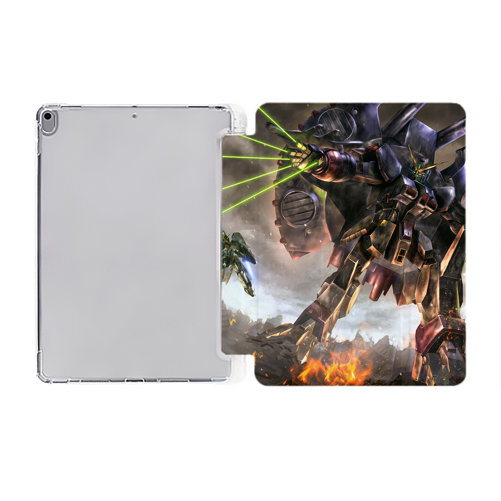 （画像用） 機動戦士ガンダム Mobile Suit Gundam IPad ケース ペン収納付き 三つ折りスタンド PUレザー×シリコン 対応機種9.5/10.5/10.9インチ
